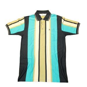 Hara Mexican Worldwide Men's Polo Pullover Shirt Size Large Striped 3-Button
